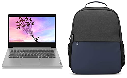 Image of Lenovo IdeaPad 3 10th Gen Intel i3 14 inch (35.56cm) FHD Thin & Light Laptop (4GB /256GB SSD /Windows 10 /MS Office), 81WD010TIN + 15.6 inch Slim Backpack