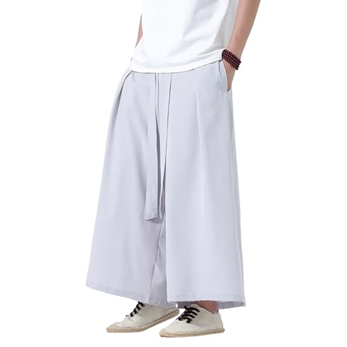 Pantalon large décontracté homme style hakama idéal pour la méditation