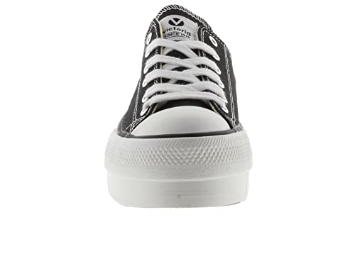 victoria Girls Tribu Canvas Platform Trainers, Black,13 M US2