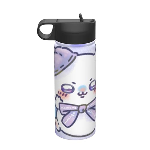 ステンレスカップ ちいかわ モモンガ コーヒーカップ 車用 タンブラー かわいい 大容量 保温 保冷 真空断熱 蓋付き 水筒 ウォーターボトル 取っ手付き 持ち運びやすい スポーツ アウトドア オフィス 家庭用 車用 男女兼用 誕生日プレゼント 500ml