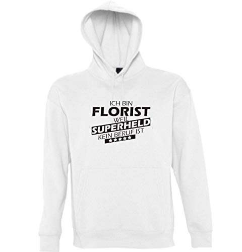 Sweat à capuche Ich Bin Florist blanc XL chaud et confortable