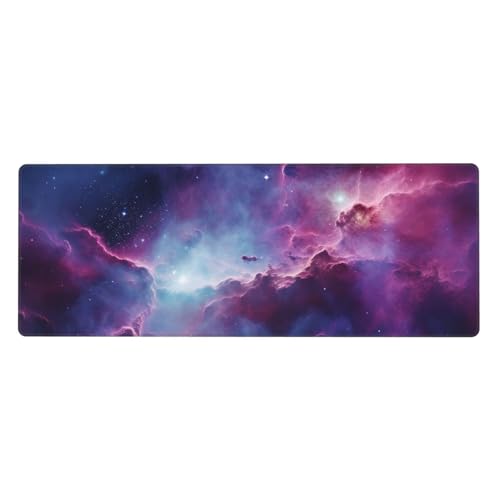 Tapis de souris de jeu violet et bleu 80x30 cm avec base caoutchouc
