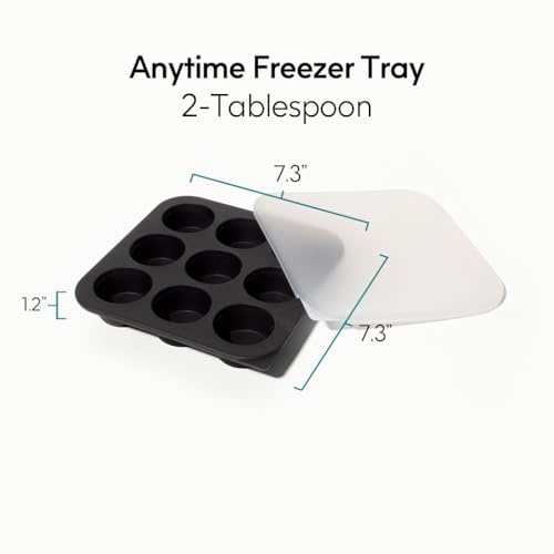 Image of Anyday 2-Tbsp Silicone Freezer Tray with Silicone Lid for Baby Food, Sauces, Garlic, Herbs | Plastic-Free Freezer Molds | 1 Oz Baby Food Puree Ice Cube Tray Reusable