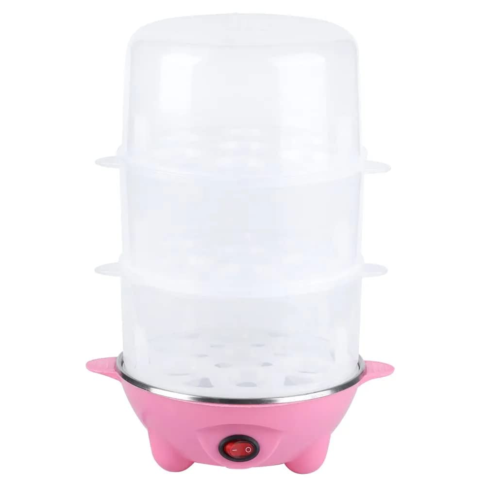 Egg Boiler, Multi‑Function Mini Egg Cooker Stainless Steel Heating Plate Egg Cooking Machine for Steam Eggs for Poached Eggs for Egg Custard(Three Layers of Pink)-image-17