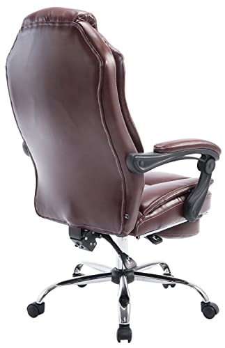 Poltrona Presidenziale E Relax Castle In Similpelle I Sedia Ergonomica Imbottita Con Poggiapiedi, Colore:bordeaux - Sedia gaming - Immagine 3