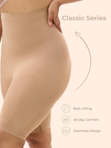 Image of UNDERNEAT Classic Series High-Waist Tummy Control Shapewear Shorts | Seamless and Invisible Body Shaper | Tummy Tucker and Thigh Shaping Shorts | Provides Medium Compression