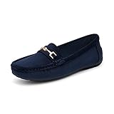 DREAM PAIRS Mocasines Casual de Mujer Plano Loafers Cómodos Primavera Verano Otoño,Size 42,Azul-Ante,SDLS2205W-NEW-E