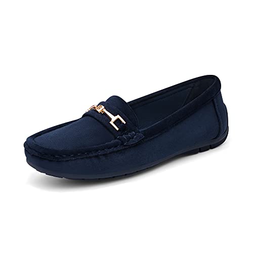 DREAM PAIRS Mocassini Donna Scarpe Pelle Scamosciata di Guida Comfort Scarpe Classico Loafers,Size 40,Blu-Scamosciato,SDLS2205W-NEW-E