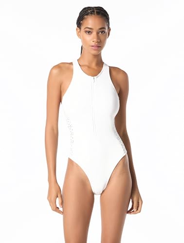 Maillot de bain une pièce Michael Kors sculptant et facile à enfiler avec son zip avant