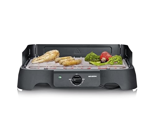 Barbecue électrique de table SEVERIN PG8593 Surface de cuisson 38 x 22 cm Grille Inox Thermostat réglable - vue 3
