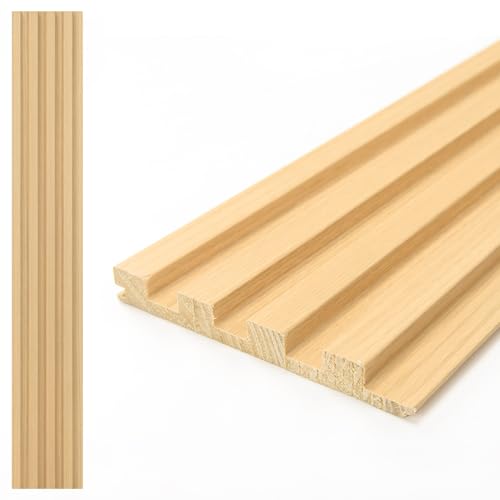 Art3d 4枚 天然木 パネル 壁 腰壁パネル 羽目板 壁材 木製 - 簡単取り付け DIY 玄関 居間 部屋 寝室 住宅・店舗 - 長さ180cm 幅14.5cm、型番号 301