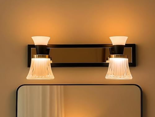 Image of FILLISKA 3 in 1 Double Wall spot /Picture /Display /Mirror Light with Adjustable Head and Colour Changing Function (Black&Gold Crystal-6356)(1 Year Warranty)
