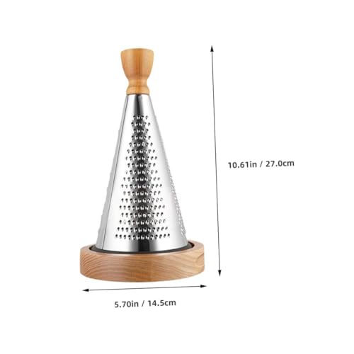Rallador multipropósito de acero inoxidable con mango de madera miniatura 2