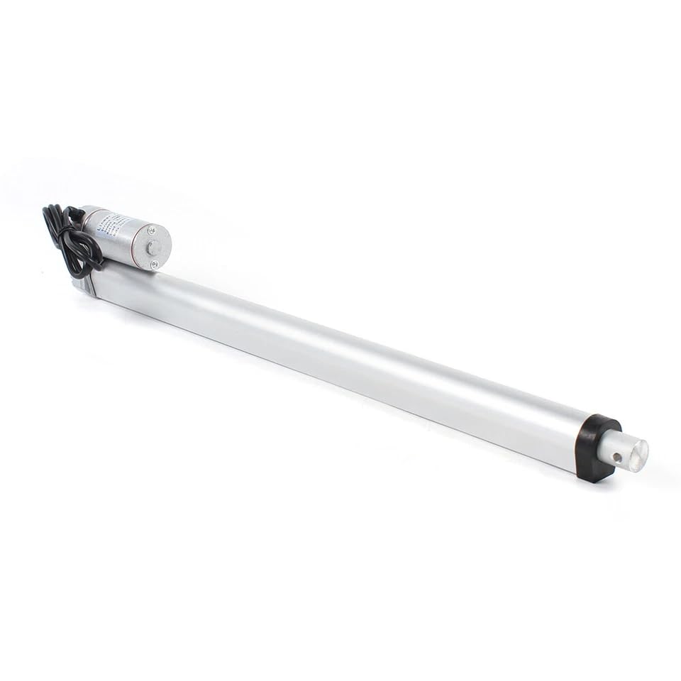 12V Linearaktuator 300mm Elektrozylinder mit Fernbedienung & IP54 Schutz geräuscharm, Elektrozylinder für Automatisierung & medizinische Anwendung (1, Silber, 450 mm)