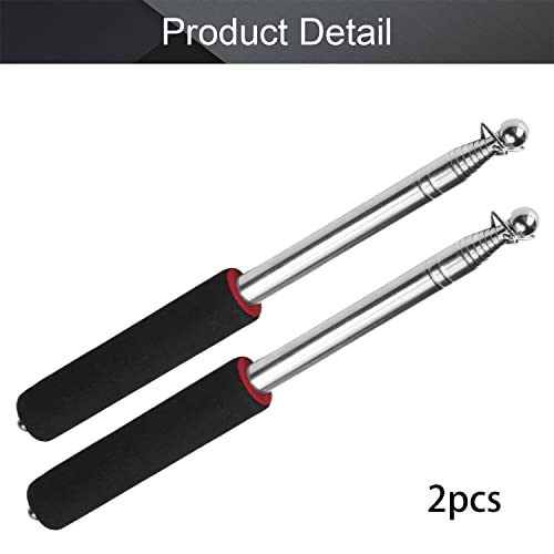 Image of Othmro 2Pcs Hollow Telescopic Teachers Pointer, Teaching Pointer Stick for Classroom, Metal Hand Retractable Pointer Extended Length 55.1 inch, Handheld Presenter Whiteboard Pointer (Red)