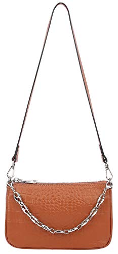 Small Leather Wristlet Purses, Women Cell Phone Clutch Bag Crossbody Handbag Shoulder Wallet for Ladies Girl (brown)