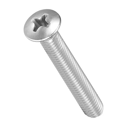 Image of METALLIXITY Semi-Countersunk Oval Head Machine Screws (M5-0.8x30) 50Pcs, 304 Stainless Steel Phillips Cross Recessed Machine Screw Bolts - for Furniture Assembly DIY Projects, Silver