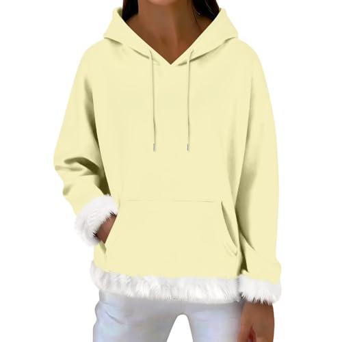 Sweat à capuche manches longues femme veste chaude hiver à fausse fourrure