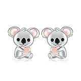 Sterling Silver Animal Stud Earrings: S925 Hypoallergenic Cute Koala Bear Unicorn Bunny Owl Butterfly Panda Earrings for Women Koala Animal Stud Earrings Jewelry Gifts (Koala)