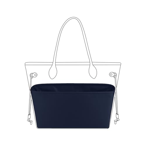 Image of DGAZ Purse Organizer Insert Fits Neverfullbag BB /PM /MM /GM,Silk Bag Organizer,Luxury Handbag & Tote Shaper(Blue nuit,PM)