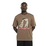 Camiseta para hombre Dragon Ball Z, camiseta Relax fit y cuello redondo, marrón, XL