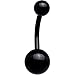 14 Gauge Curved Barbell Black Belly Ring 3/8"
