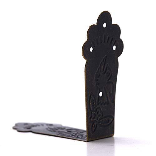 Mcredy Corner Cover Antique Guards Edge Cover 2.2" for Chair,Table,Screen etc.Bronze Iron with Nails Set of 10