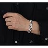 FuninCrea Titanium Steel Cuban Link Bracelet for Men Women, 13mm Retro Vintage Hip Hop Bracelet Silver High Polished Cubic Zirconia Bracelet Miami Cuban Link Chain (21 cm) #5