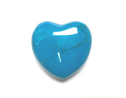 Zentron Crystal Collection 30MM All Natural Polished Pocket Gemstone Crystal Puff Heart and Velvet Pouch (Blue Howlite)