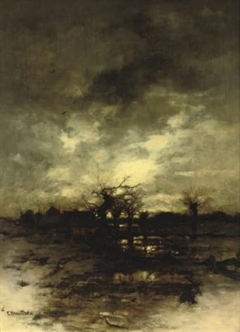 Impression sur toile paysage d'hiver Ludvig Munthe pour créer un salon chaleureux et cocooning