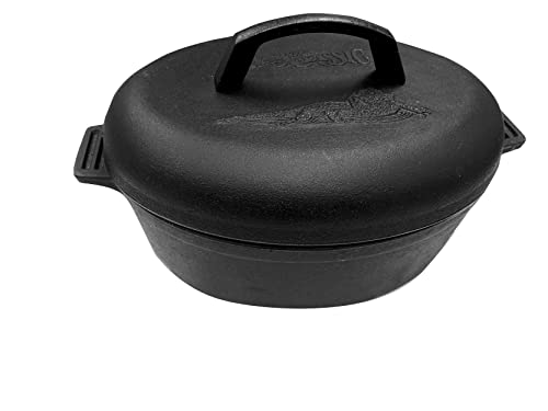Bayou Classic 6-qt Pre-Seasoned Cast Iron Oval Roaster with Cast Iron Lid