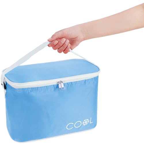 com-four® Kühltasche 8 L - Faltbare Thermo-Kühlbox - leichte Isoliertasche für Camping & Outdoor mit Schultergurt - sommerliche Picknicktasche mit Reißverschluss 5