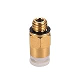 PC4-M6 Brass Air Fitting Quick Connect Coupler 4mm PTFE Tube Pneumatic Connector Industrial Hose Fitting for Extruder CNC Machines