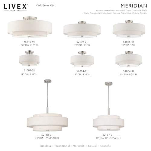 Image of Livex Lighting 51085-91 4-Light Fixture, Brushed Nickel