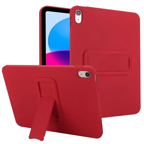 Coque iPad 11ème génération A16 2025 silicone rouge avec support