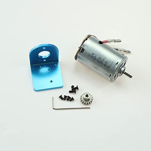 Image of KingVal Replacement 540 Motor with 17T Motor Gear and Motor Mount Combo RC Parts Compatible with WLtoys 12428 12423 12428-A 12428-B 12428-C RC Car