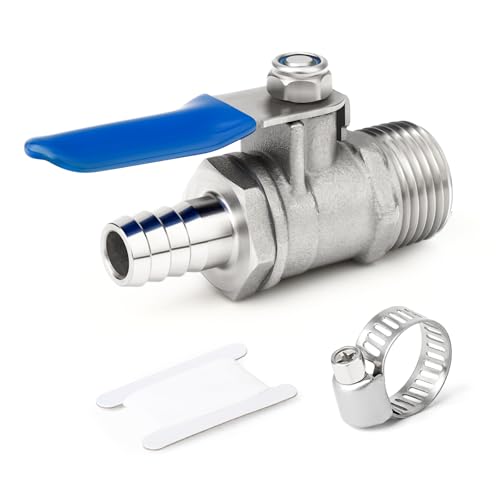 Válvula de bola TAISHER de acero inoxidable 304 con conector de manguera 1,27 cm y NPT macho 2