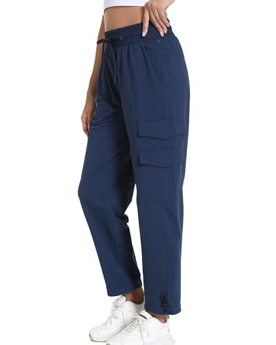 Image of Women's Joggers with Pockets, Hiking Cargo Water Resistant Lightweight Pants for Women Workout Athletic Travel Camping