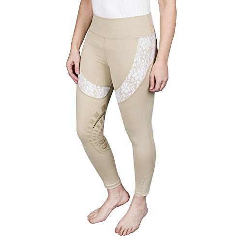 Equine Couture Spicy Girl Chili Tights- Safari w/White- Large
