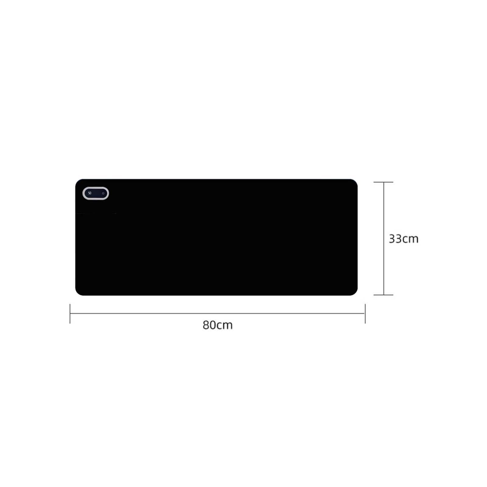 Tappetino Da Scrivania Riscaldato Scaldino Elettrico Da Ufficio Tappetino per Scrittura Sottomano in Pelle PU con Controllo Tattile Adatto per Postaz, nero 80 cm x 33 cm