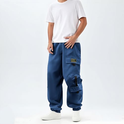 Hawyet Mens Carsual Cargo Pants Elastic Waist Drawstring Multi Pockets Ankle Length Quick Dry Summer Joggers2