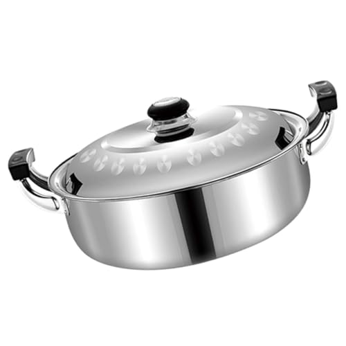 HOOWIFFY Olla Caliente de Acero Inoxidable Divisor, Superficie Pulida y Reutilizable, Olla Práctica para Estofado en Cocina Doméstica