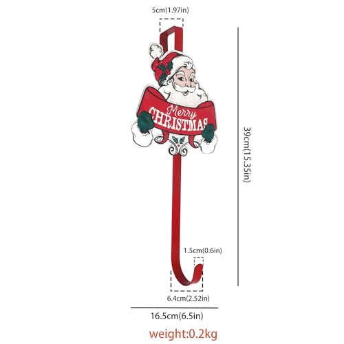 All Chic Christmas Wreath Hanger for Front Door With Santa Hook - Over The Door Decor