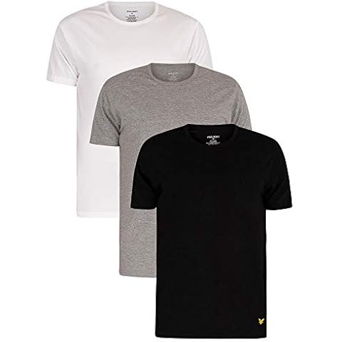 Lyle & Scott Men's 3 Pack Maxwell Lounge Crew T-Shirts, Multicoloured, 4XL Cover