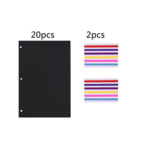 ThxMadam Fotoalbum Schwarzen Seiten 23x19CM,Album Weitere Innenseiten Ersatz Papier Nachfüllseiten Papier für Scrapbook 24.5x21.5CM… – Ansicht 3