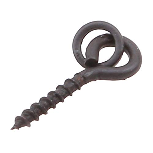 Bigsweety 50 Stücke Schwarz Angeln Karpfen Boilie Köder Schraube Wirbel Karpfen Fisch Terminal Rig Tackle (Runde Schleife)