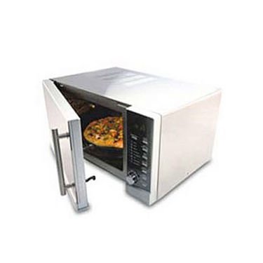 Morphy Richards 30CGR Convection Microwave Oven with door open and food inside