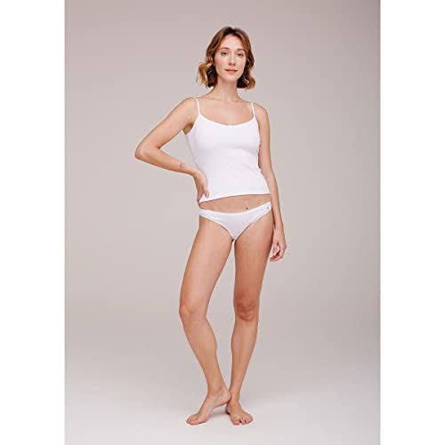 Camisete Básico Feminino Alças Finas Em Algodão - Branco G