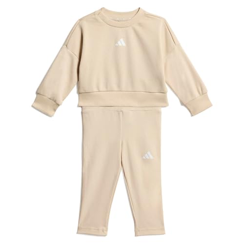 adidas Unisex Baby SEASONALS SWEAT SET, Crystal Linen/white, 18-24 Months