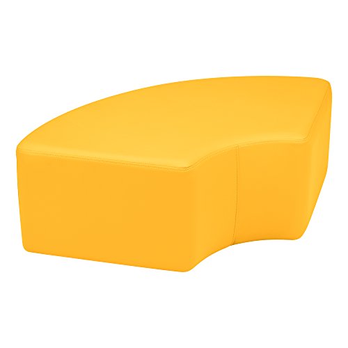 Image of Sprogs 12 inch H Structured Quarter Round Stool -Flexible Modular Collaborative Soft Seating for Office, Home, Lounge and School Classrooms with Durable Frame & Set of 2 inch Legs Add-on - Yellow
